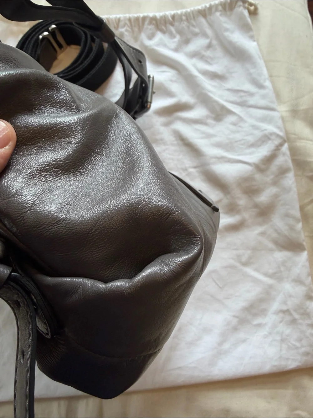 N/A grey leather
